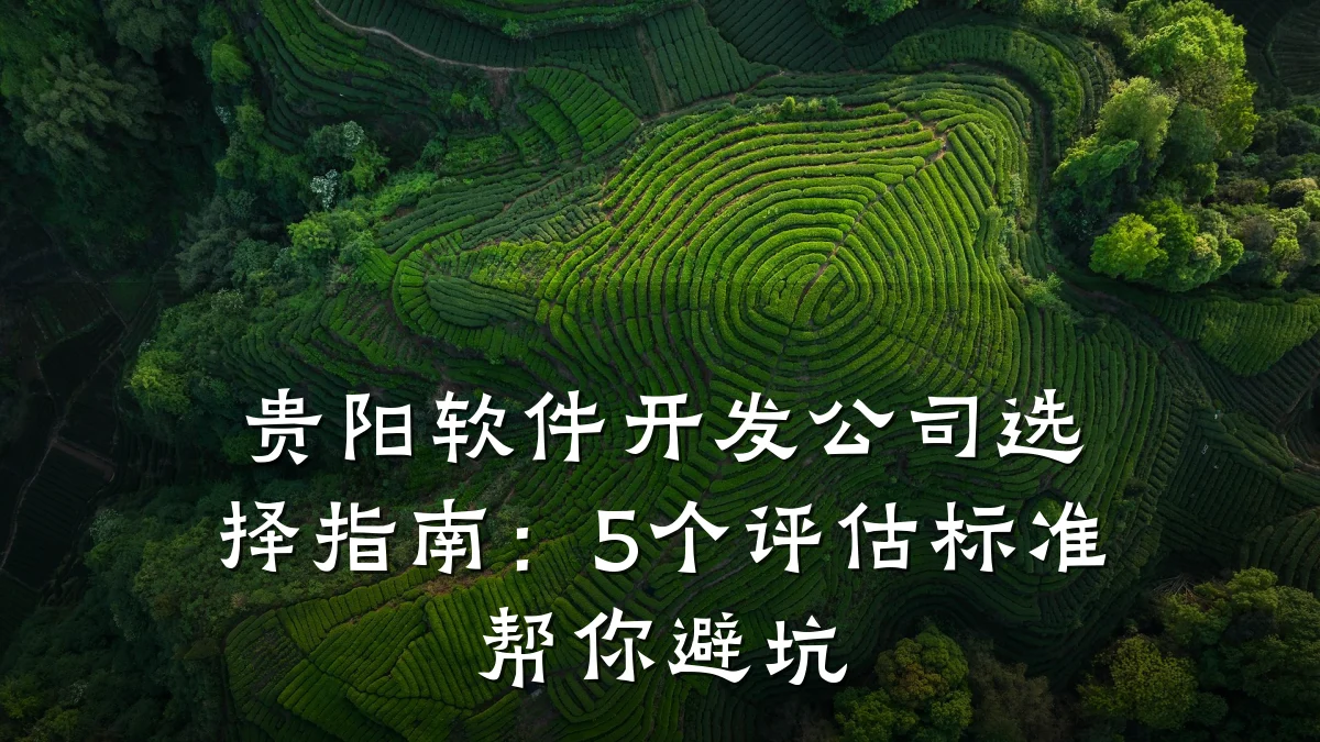 贵阳软件开发公司选择指南:5个评估标准帮你避坑