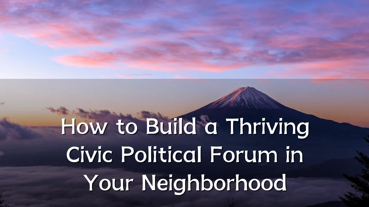 How to Build a Thriving Civic Political Forum in Your Neighborhood